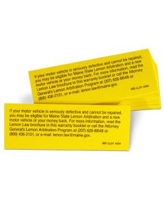 MAINE LEMON LAW STICKER REVISED APRIL 2004