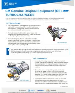 SELL SHEET - GM Genuine Original Equipment (OE) TURBOCHARGER