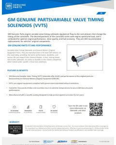 SELL SHEET - GM GENUINE PARTS VARIABLE VALVE TIMING SOLENOID