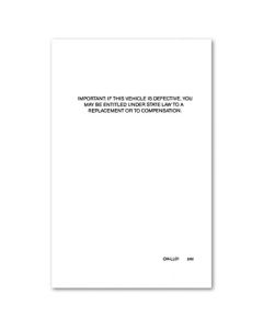 OHIO LEMON LAW COMPENSATION/REPLACMENT NOTICE