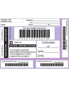 LABEL - HUDSON PARTS RETURN PURPLE SHIPPING LABEL (PK/50)