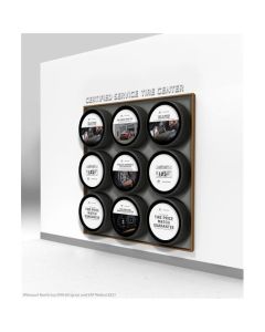 GM Cadillac 9 Tire Wall Display