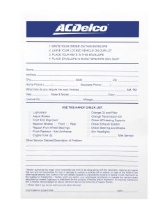 ACDelco Key Drop Box Envelopes-1 set of 500