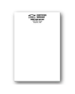 CHEVROLET CERTIFIED SERVICE 4  x 6  Adhesive Notepad