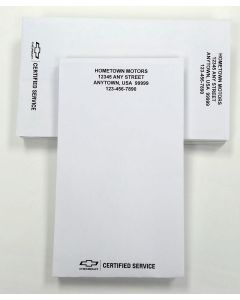 CHEVROLET CERTIFIED SERVICE Small Scratch Pad - Set of 250