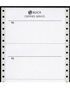 BUICK CERTIFIED SERVICE Pin-Fed Shipping Labels,  1 Box of 1,000