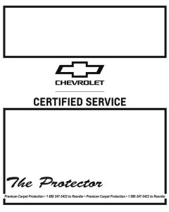 CHEVROLET CERTIFIED SERVICE Protector Floor Mats-1 Case of 500
