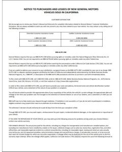 CA LEMON LAW KIT INCLUDES CA-LL01B,CA-LL01A CA-LL01C