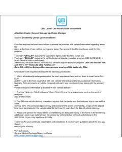 OHIO LEMON LAW KIT INCLUDES OH-LL01, OHLLPOS, OH-LL03