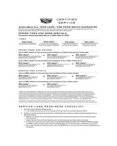GUIDE - CADILLAC CERTIFIED SERVICE SPRING LAUNCH (EA)
