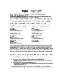 GUIDE - CADILLAC CERTIFIED SERVICE WINTER LAUNCH ELECTRONIC