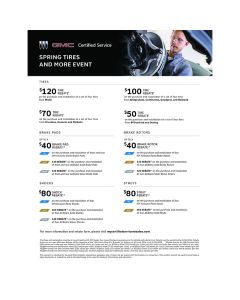 SELL SHEET - BUICK GMC CERTIFIED SERVICE SPRING ADVISOR (EA)