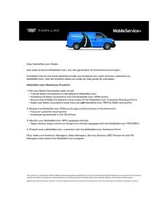 Cadillac MobileService+ Launch Guide- August 2023