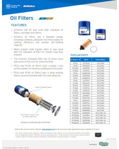 SELL SHEET - OREILLYS - OIL FILTERS