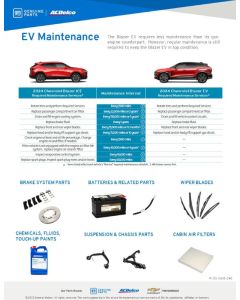 SELL SHEET - BLAZER EV POPULAR PARTS